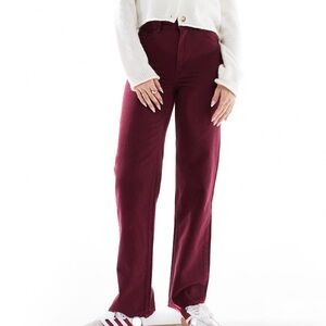 Maroon Burgundy Deep Purple Straight Leg Denim